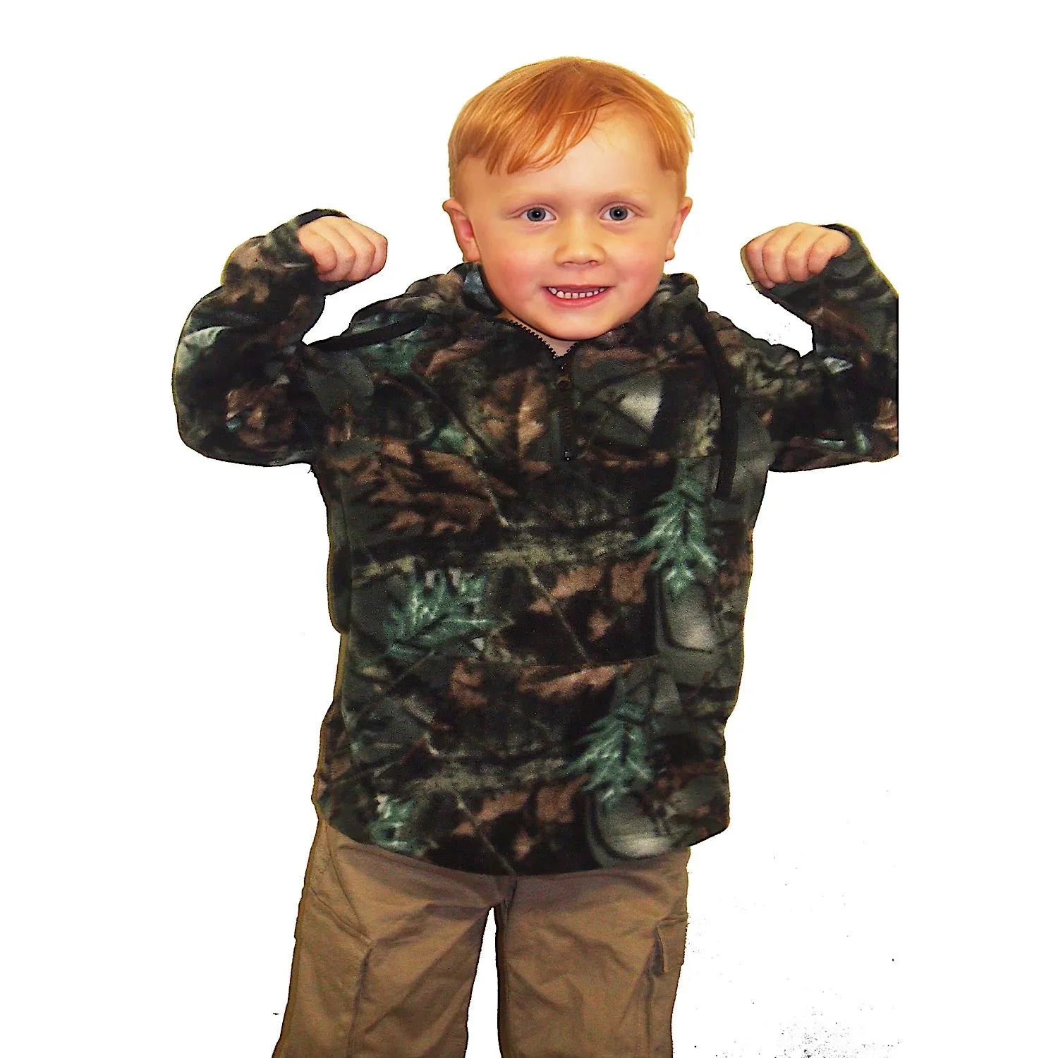 Adventureline Kid's Camo Half Zip Hoodie - Camo - Image 3