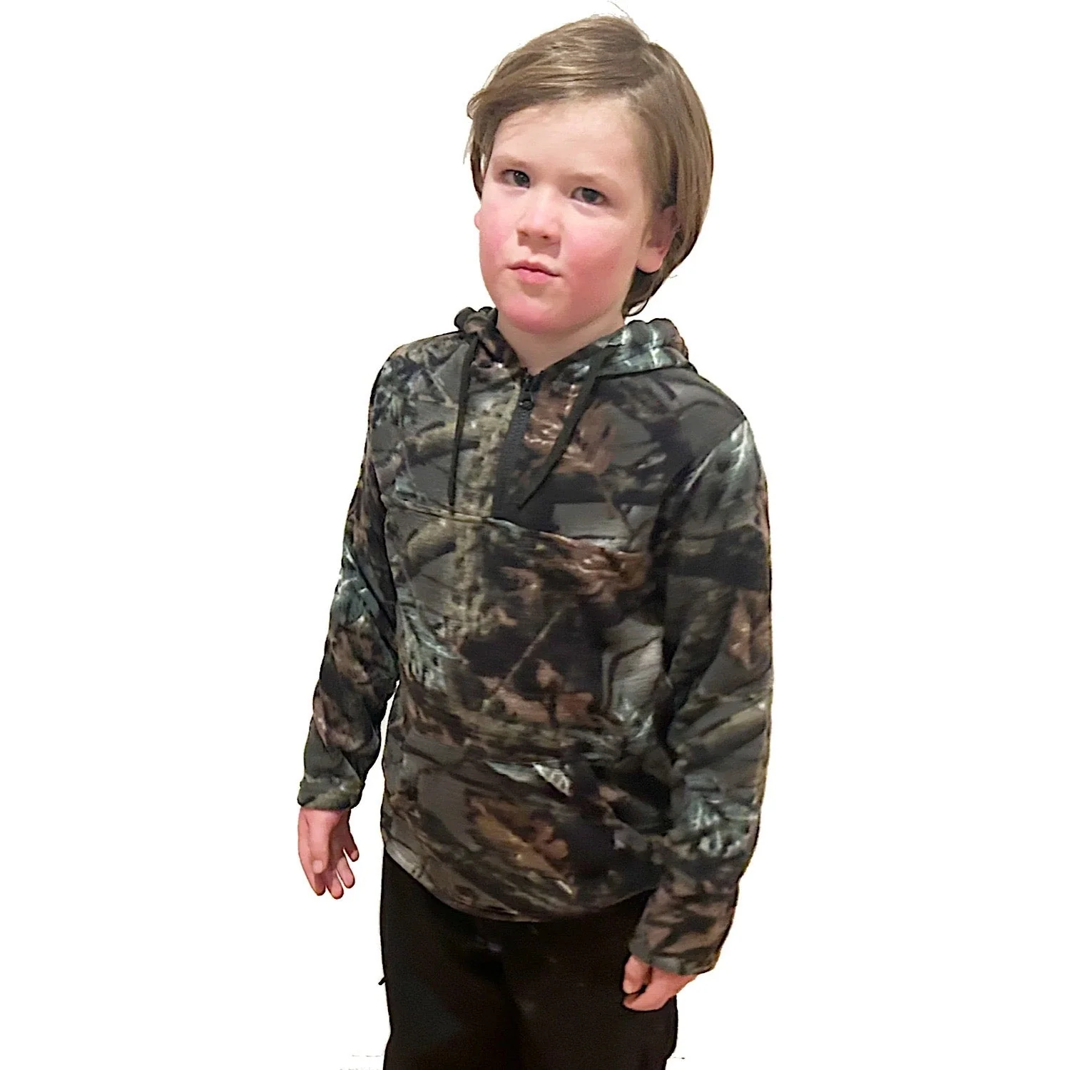 Adventureline Kid's Camo Half Zip Hoodie - Camo - Image 4