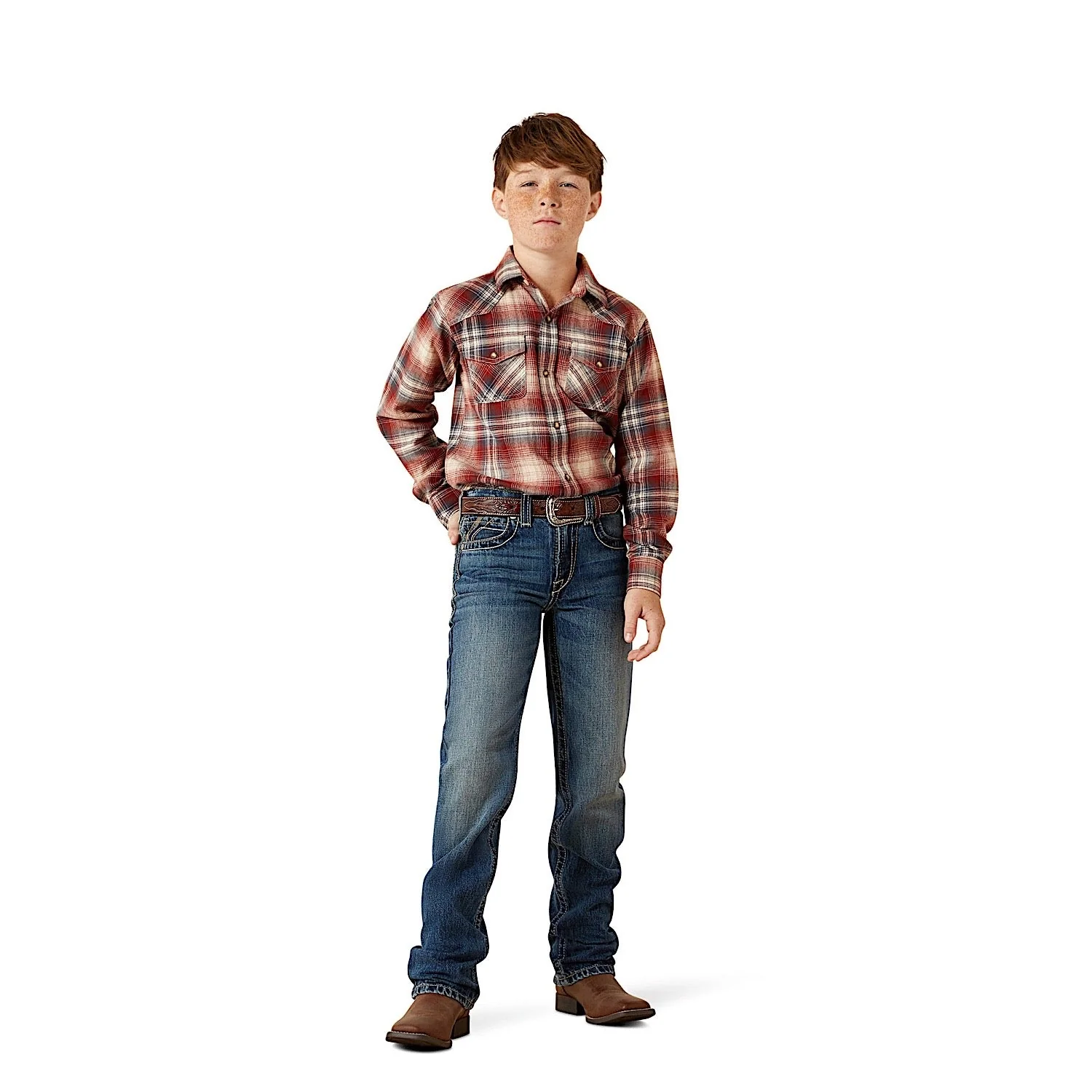 Ariat Boy's B5 Slim Straight Leg Lucas Jean - Dakota - Image 4