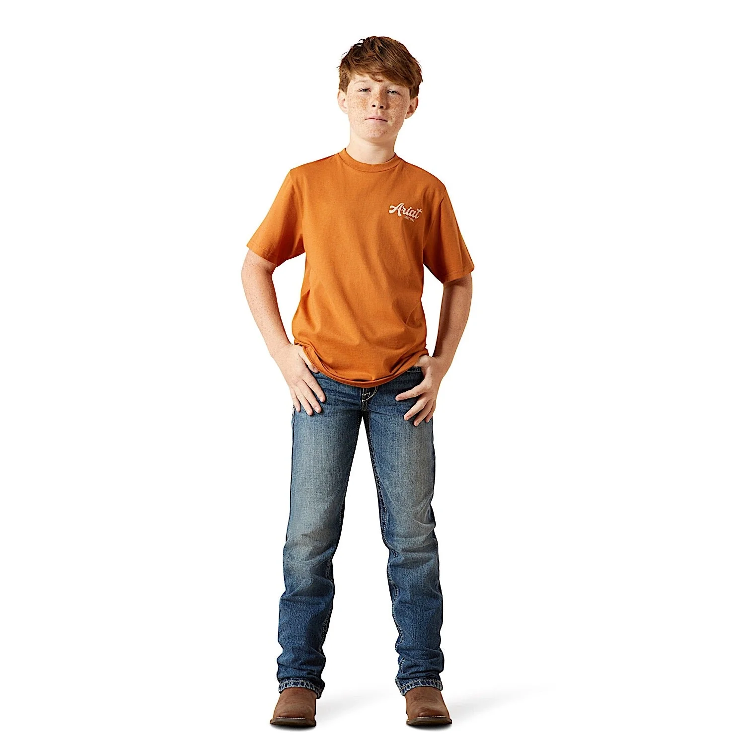 Ariat Boy's Coyote Country T-Shirt - Adobe - Image 3