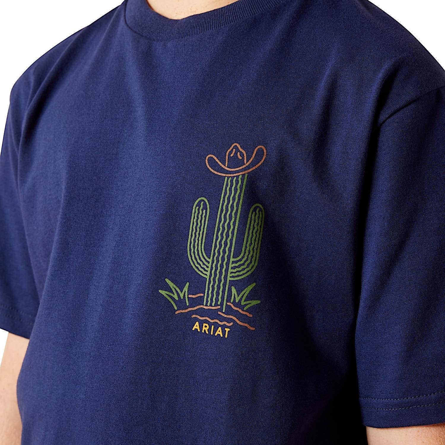 Ariat Boy's Neon Cactus T-Shirt - Medieval Blue - Image 4
