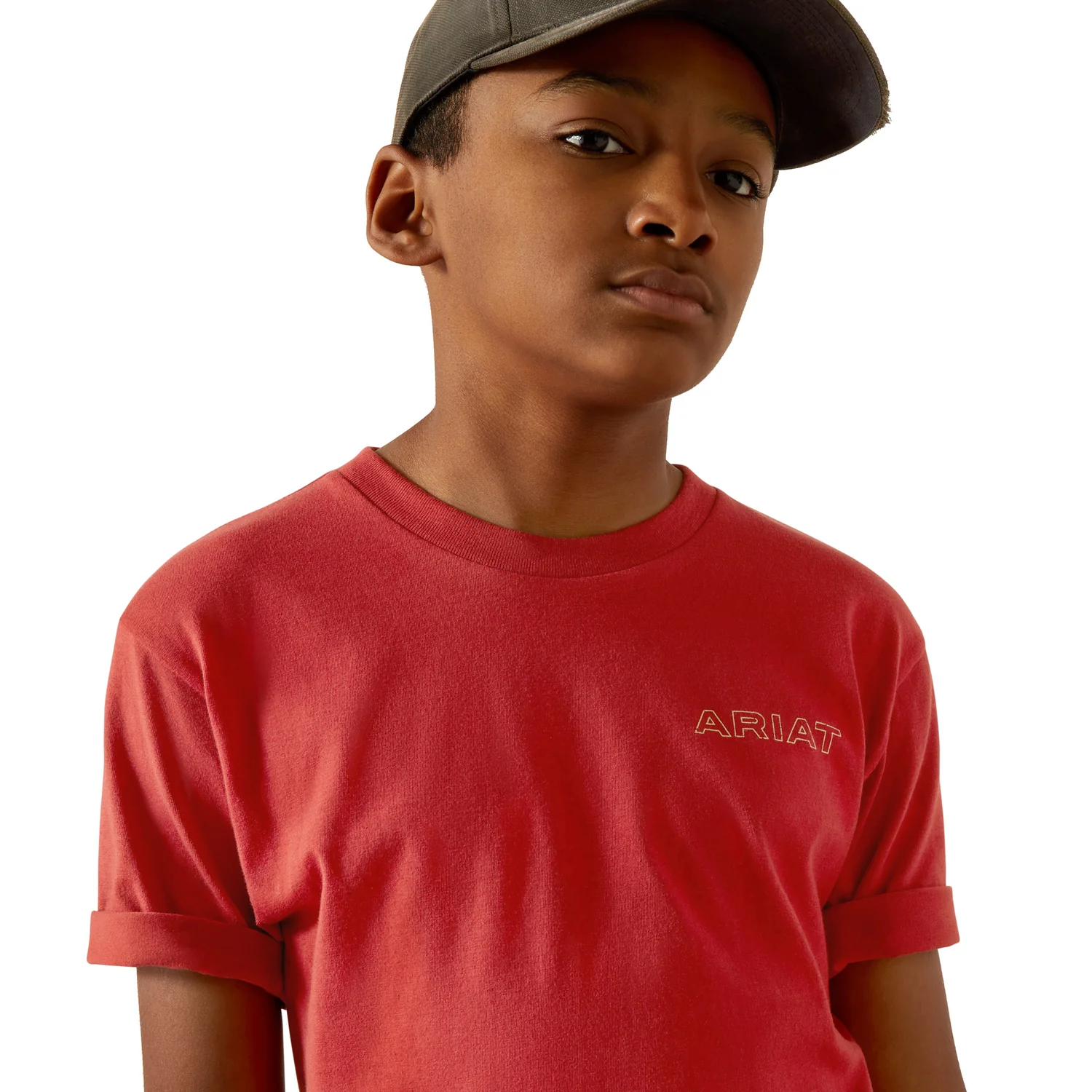 Ariat Boy's Patriot Buffalo Coin Tee - Brick Red - Image 3