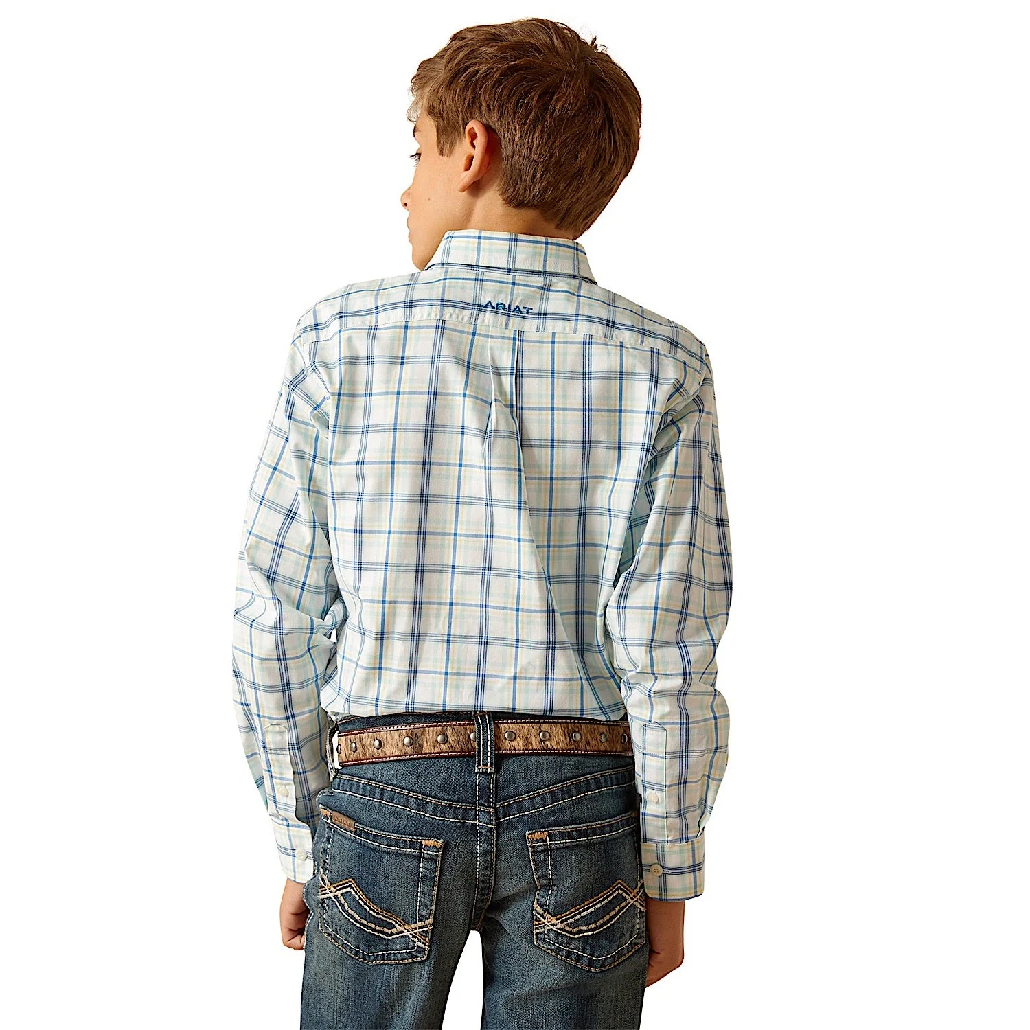 Ariat Boy's Pro Phelix Shirt Aqua - Image 2