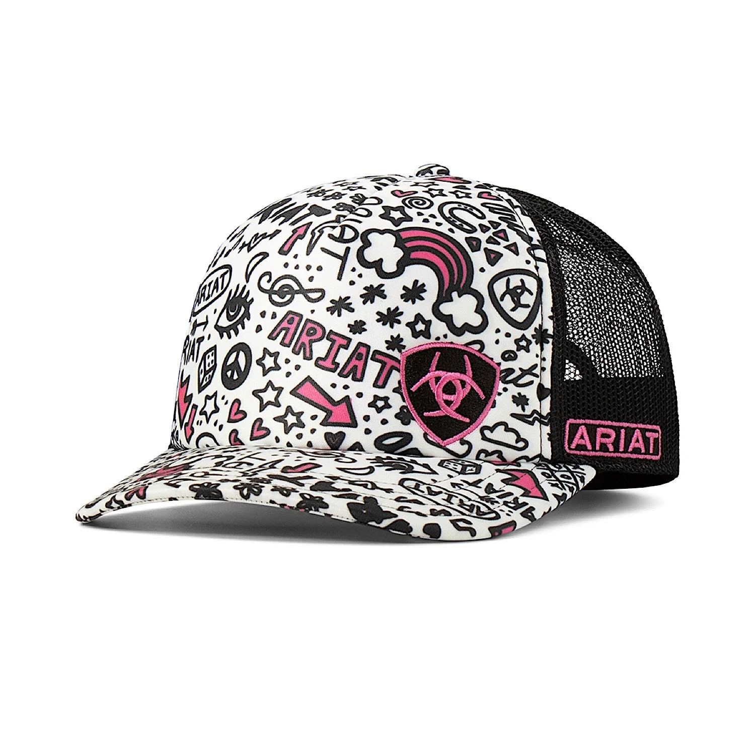 Ariat Doodle Foam Front Mesh Snap Back Cap - Multi