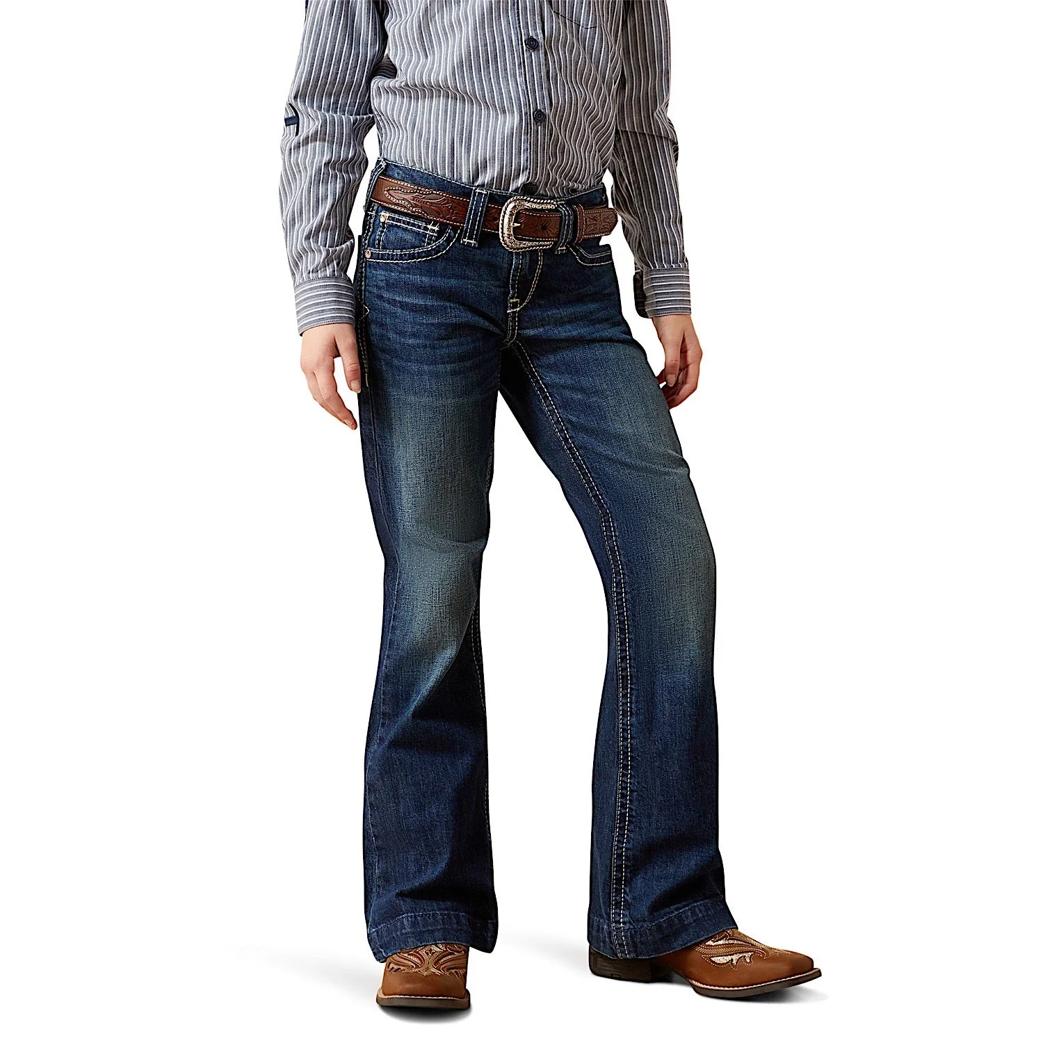 Ariat Girl's Andrea Wide Trouser Jeans - Pacific