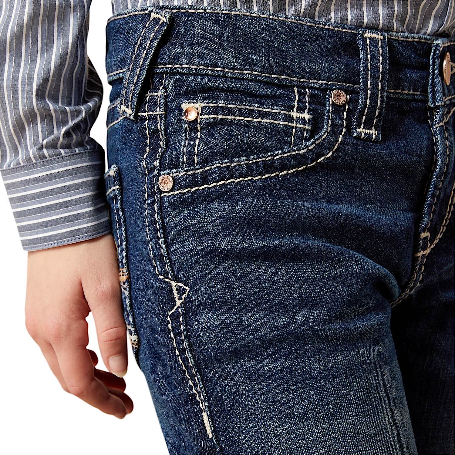 Ariat Girl's Andrea Wide Trouser Jeans - Pacific - Image 5