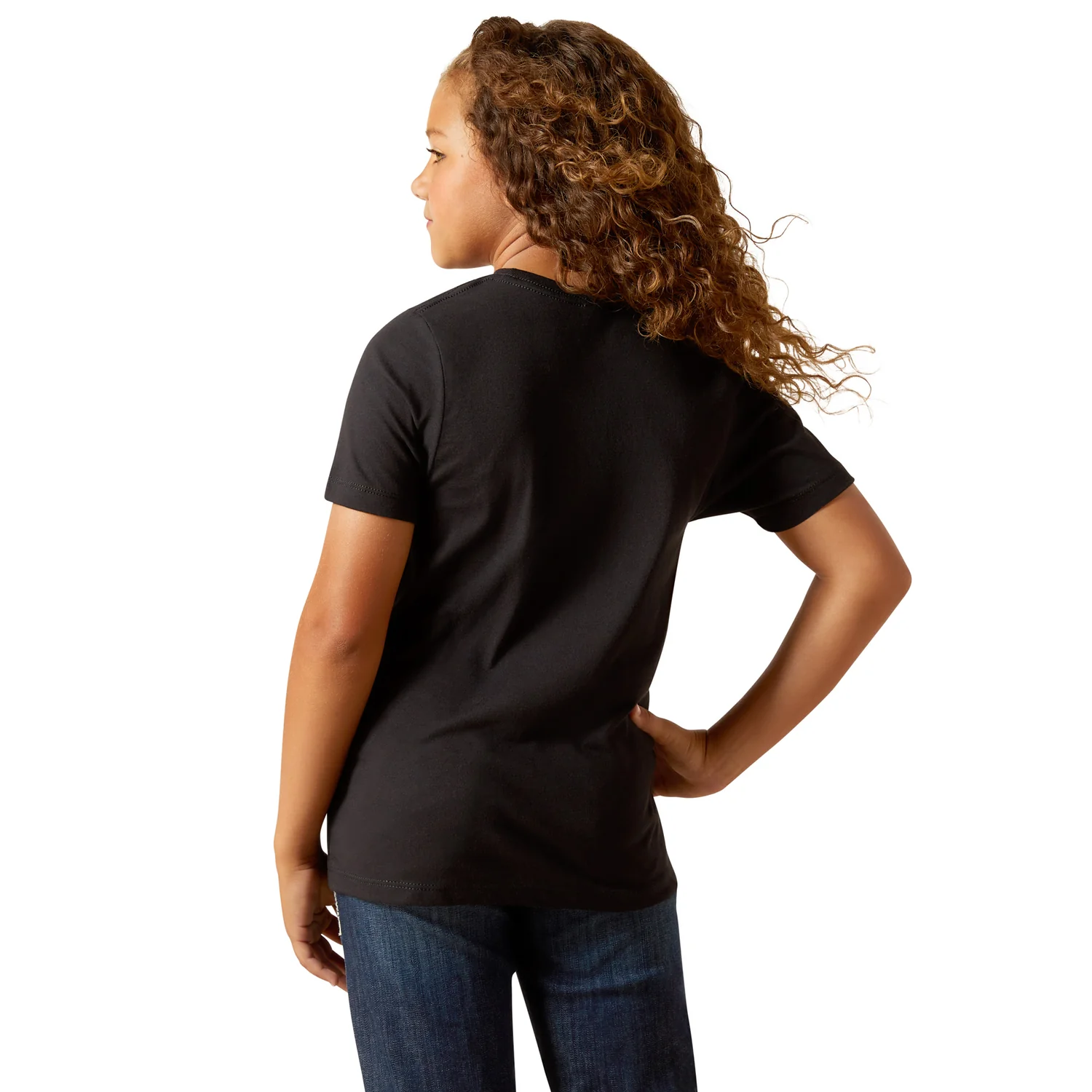 Ariat Girl's Boot Stitch Logo Tee - Black - Image 2