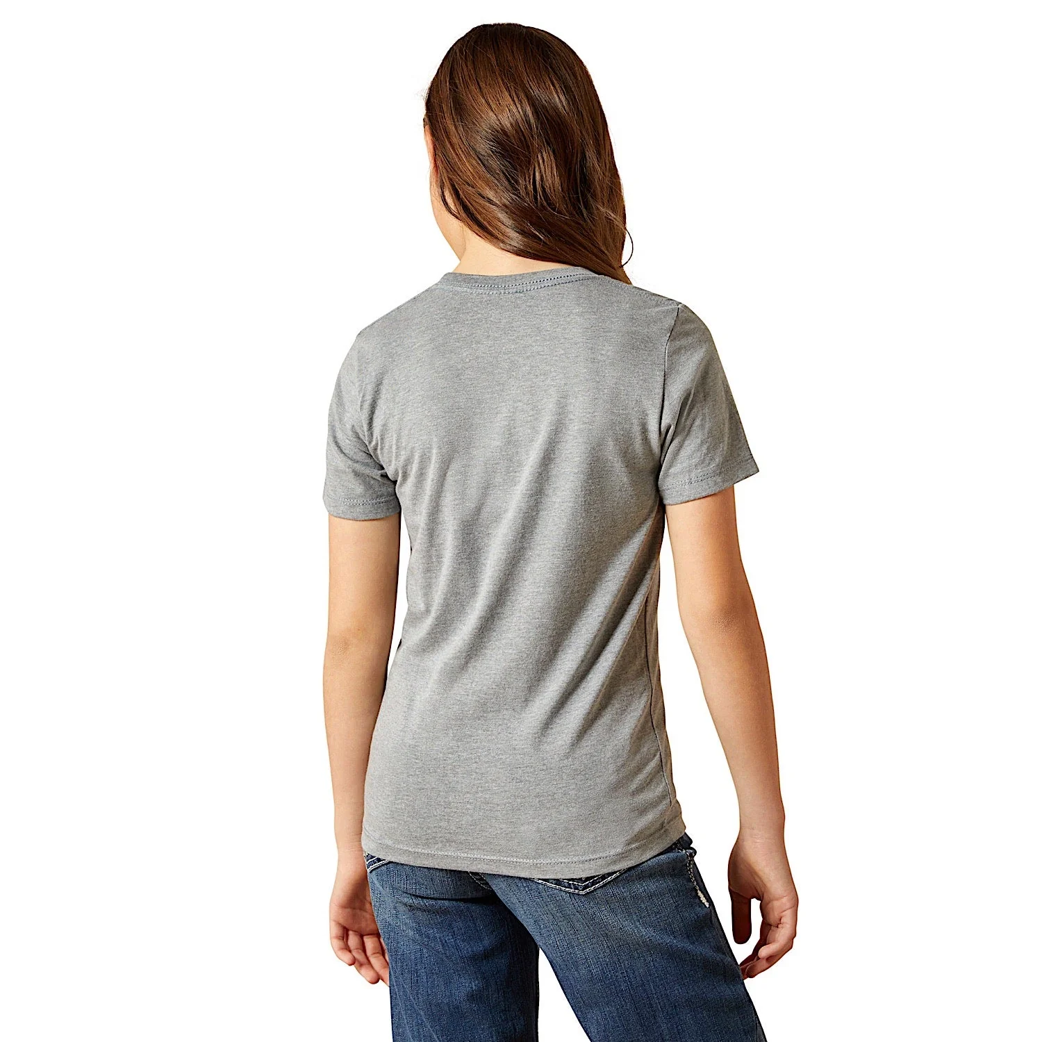 Ariat Girl's Buck Up T-Shirt - Iceburg - Image 2