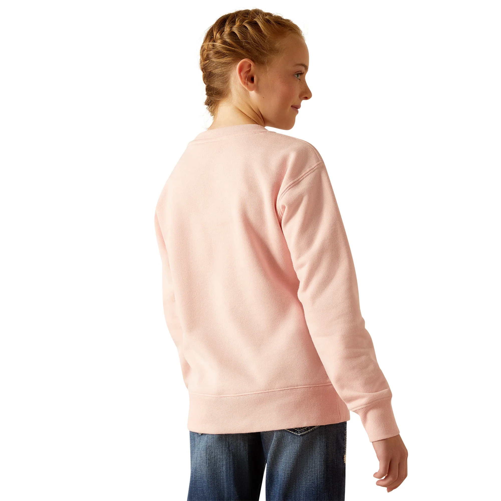 Ariat Girl's College Sweatshirt - Blushing Rose - Image 2