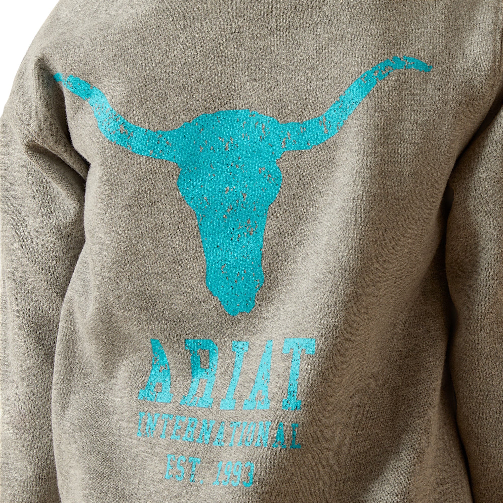 Ariat Girl's Equipment Hoodie - Heather Grey - Image 5