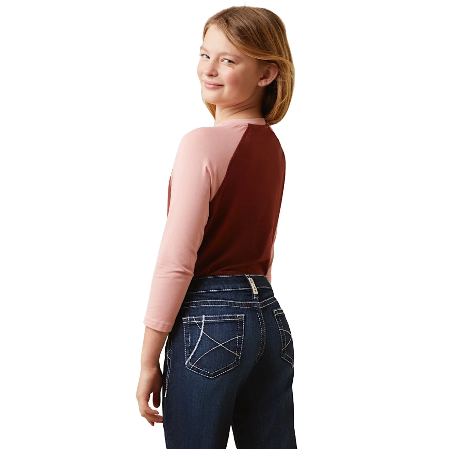 Ariat Girls Go Ariat S/S Tee Fired Brick - Image 2