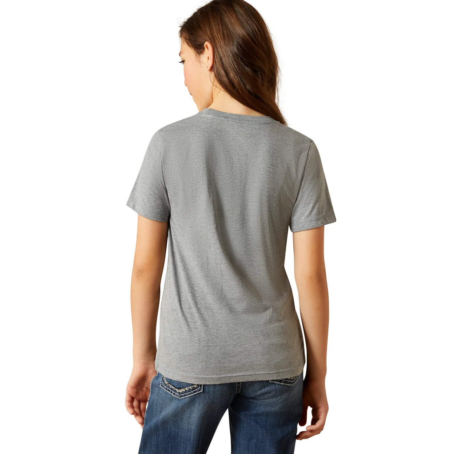 Ariat Girl's Heels Down T-Shirt - Ice Berg - Image 2