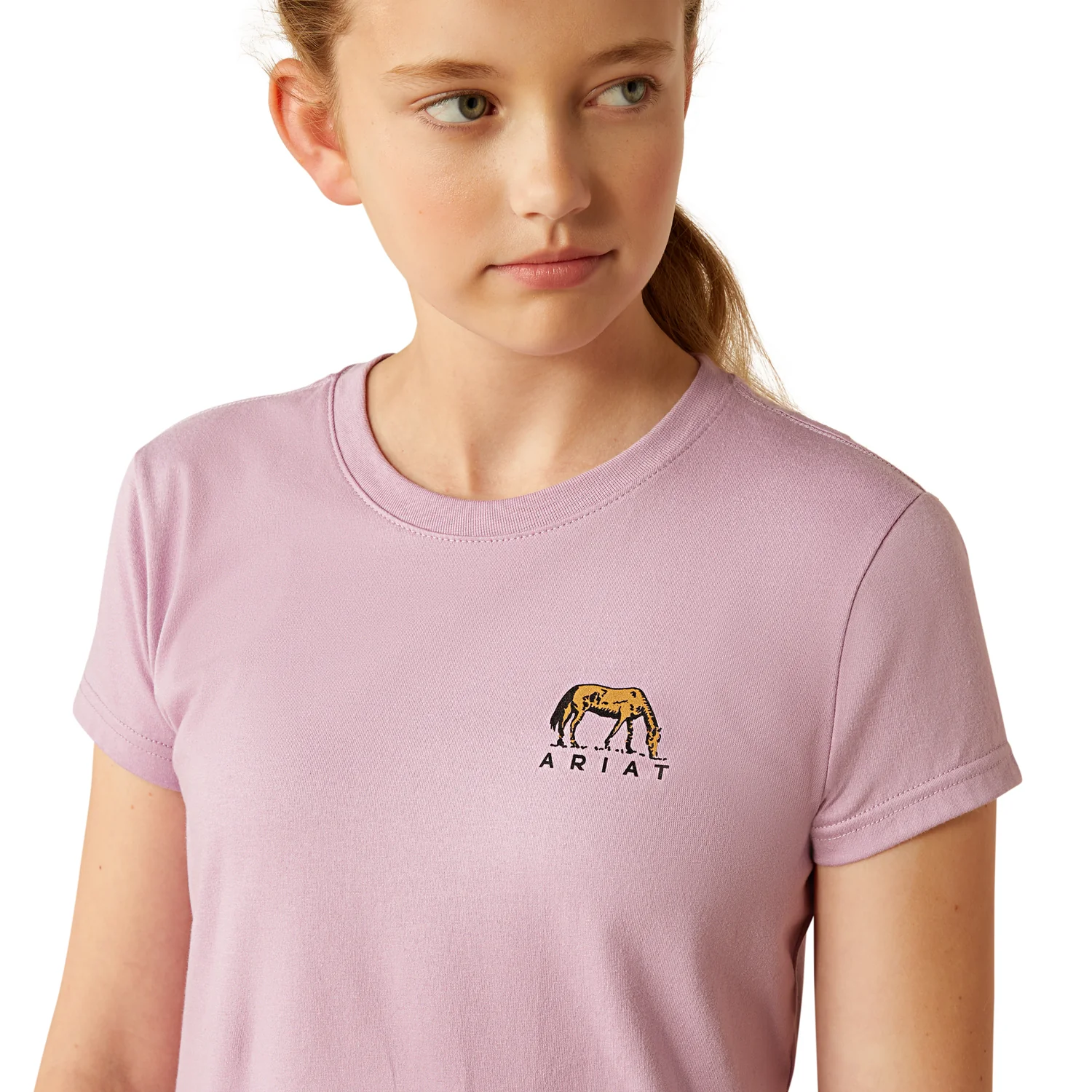 Ariat Girl's Meadow Pony T-Shirt - Lavender Mist - Image 2