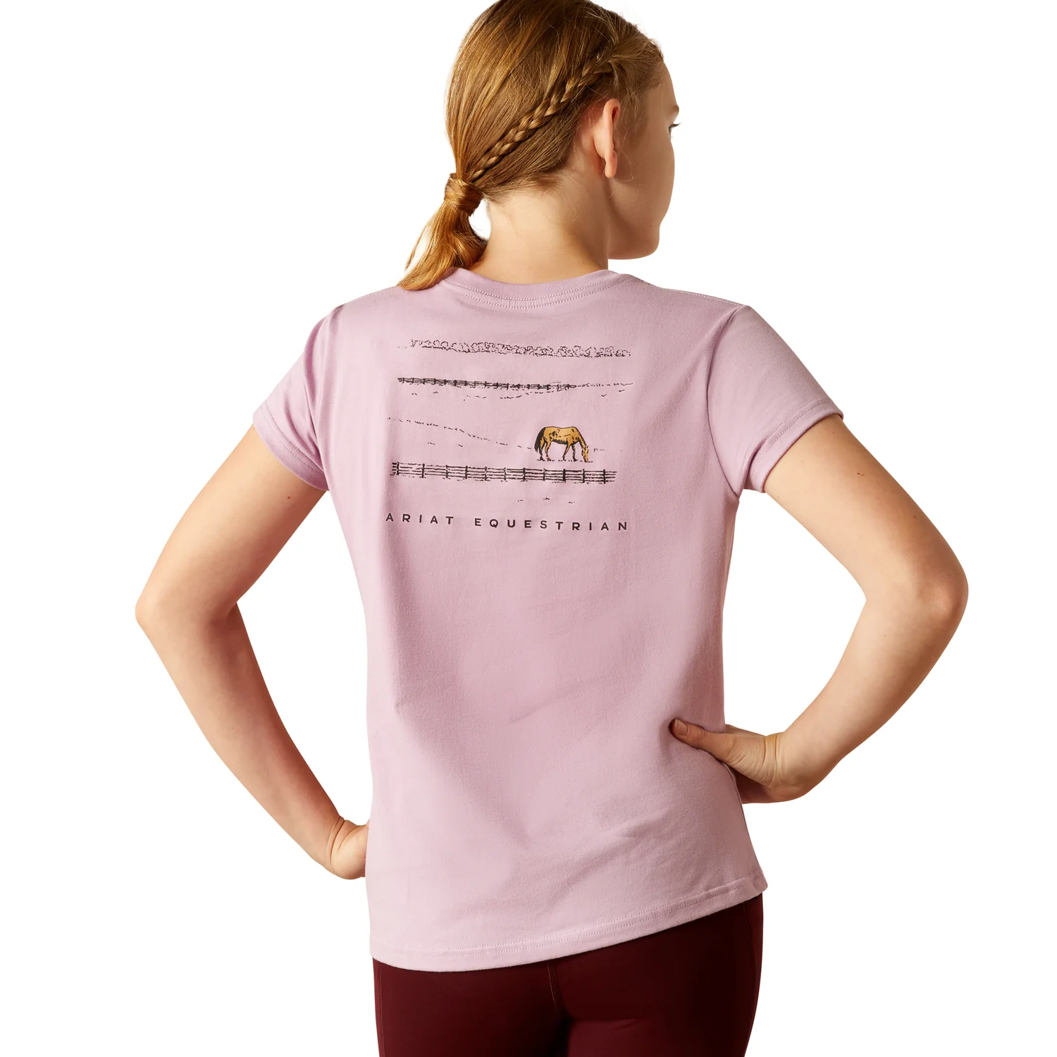 Ariat Girl's Meadow Pony T-Shirt - Lavender Mist - Image 4