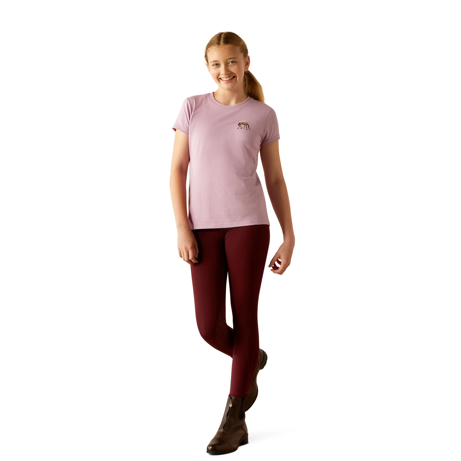 Ariat Girl's Meadow Pony T-Shirt - Lavender Mist - Image 5