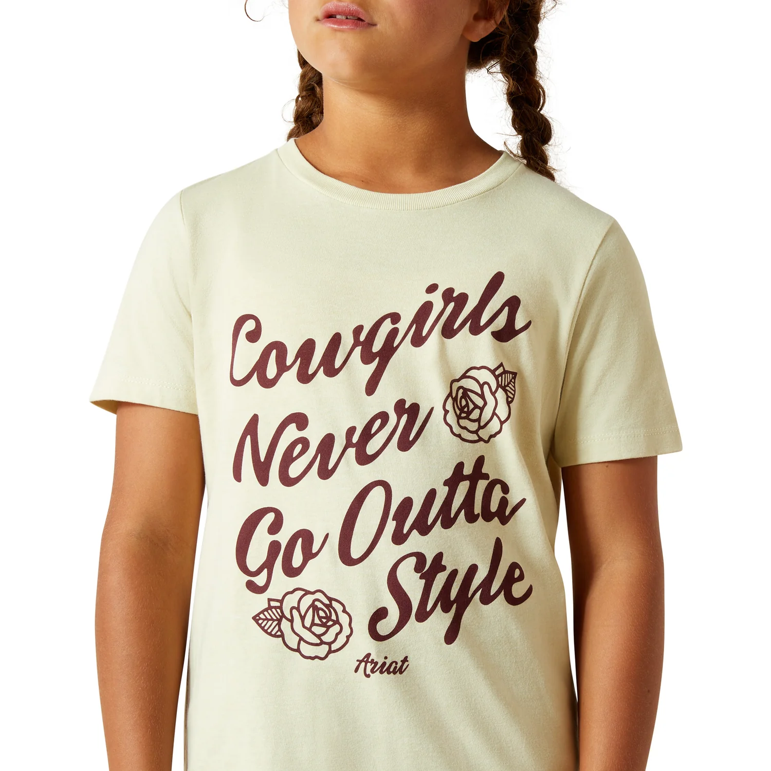 Ariat Girl's Never Outta Style Tee - Wheat - Image 3