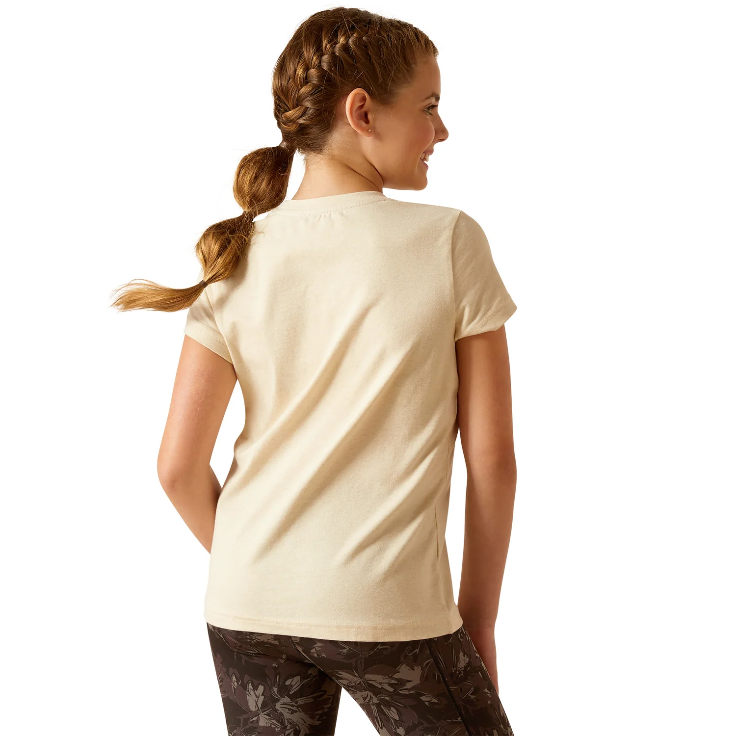 Ariat Girl's Unicorn Insignia T-Shirt - Oatmeal Heather - Image 2