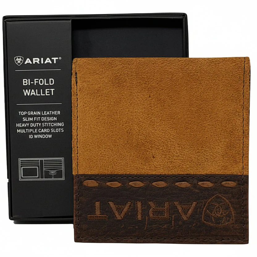 Ariat Large Bifold Wallet - Roughout Tan - Image 3