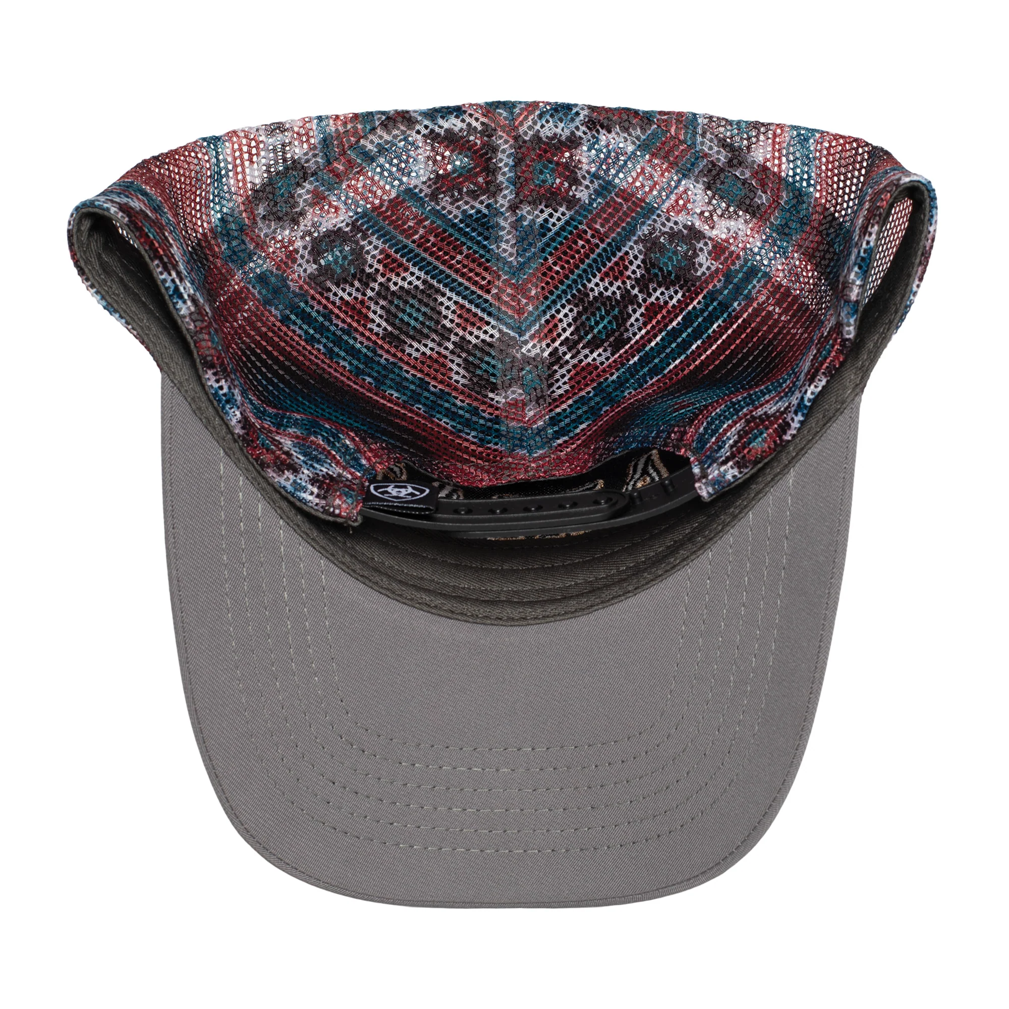 Ariat Longhorn Trucker Cap - Grey / Aztec Mesh - Image 3