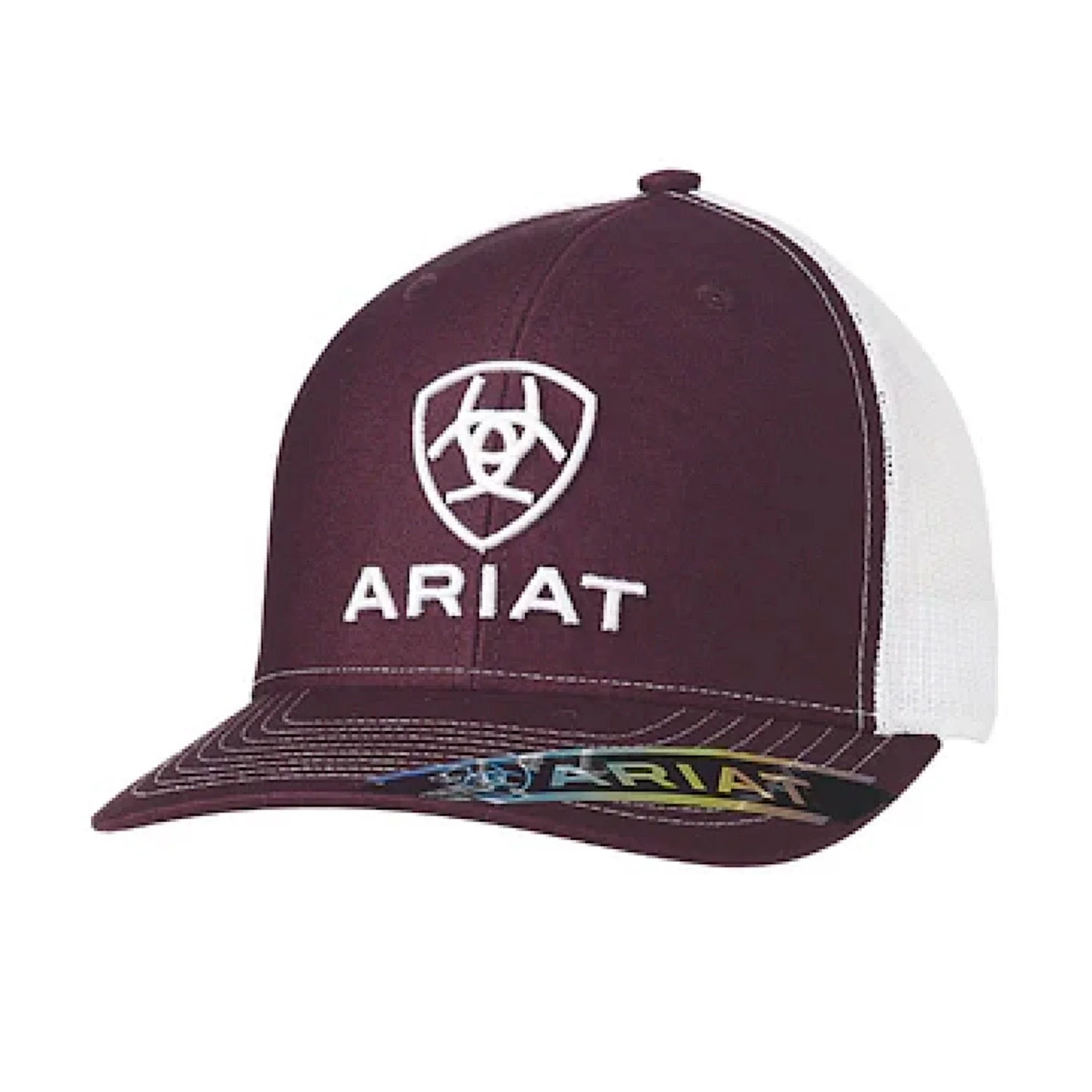 Ariat Men's 112 Cap - Burgundy / White