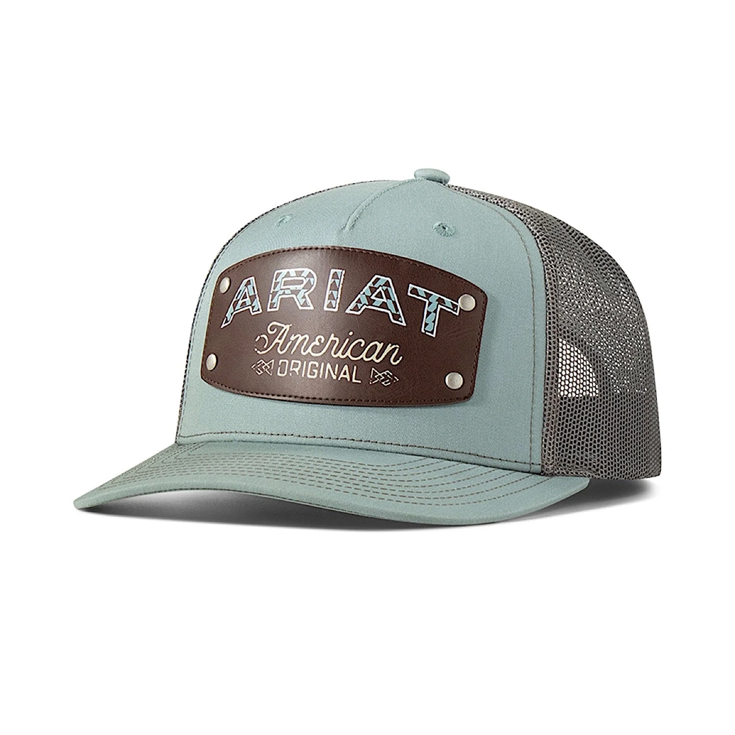 Ariat Men's American Original Patch Mesh Snap Cap - Blue Grey