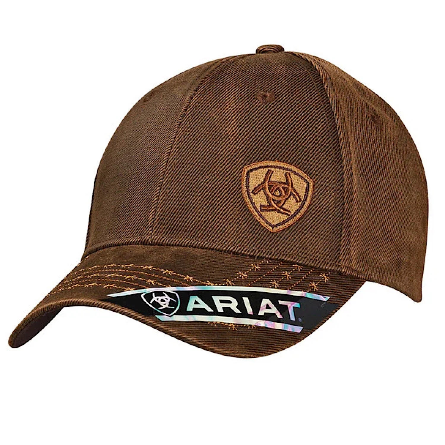 Ariat Men's B Fit Cap Barb Wire Stitch - Brown Oilskin