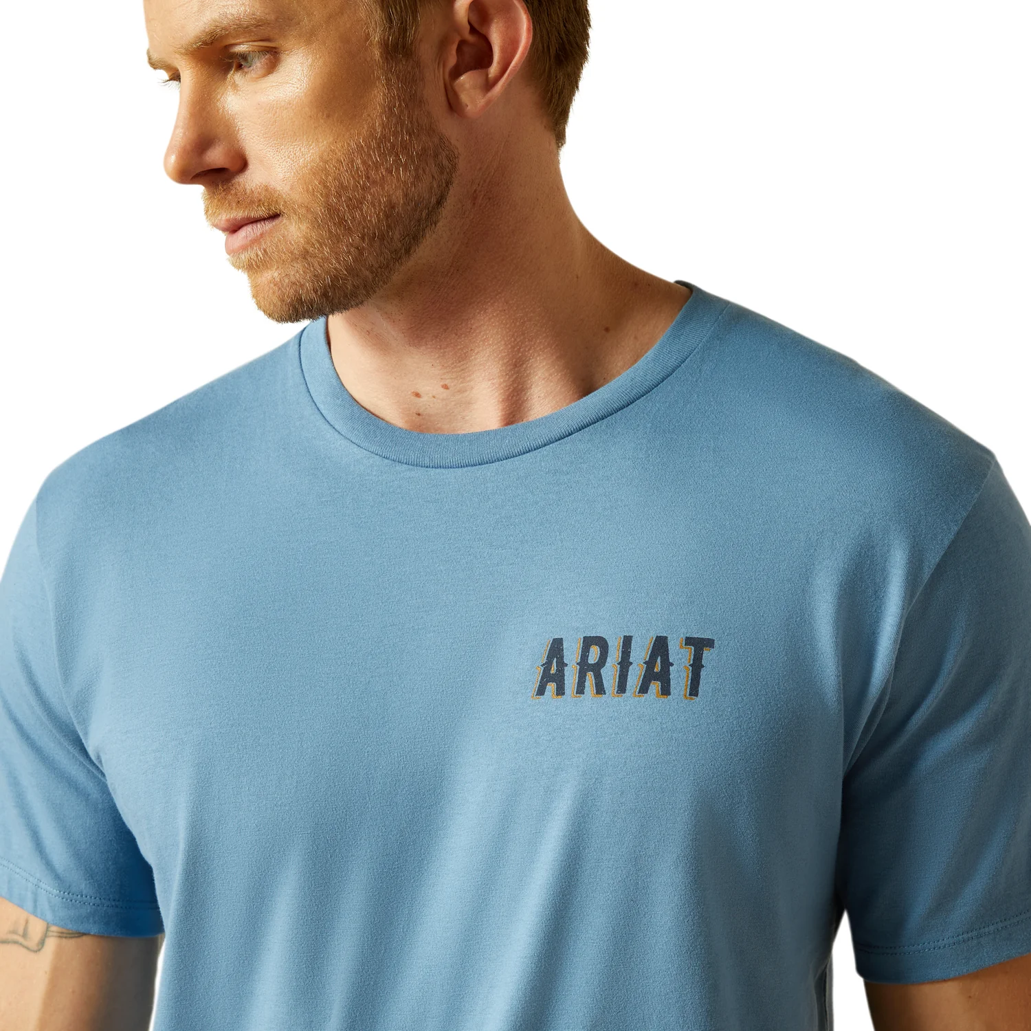 Ariat Men's Blazing Saddle Tee - Coronet Blue - Image 3
