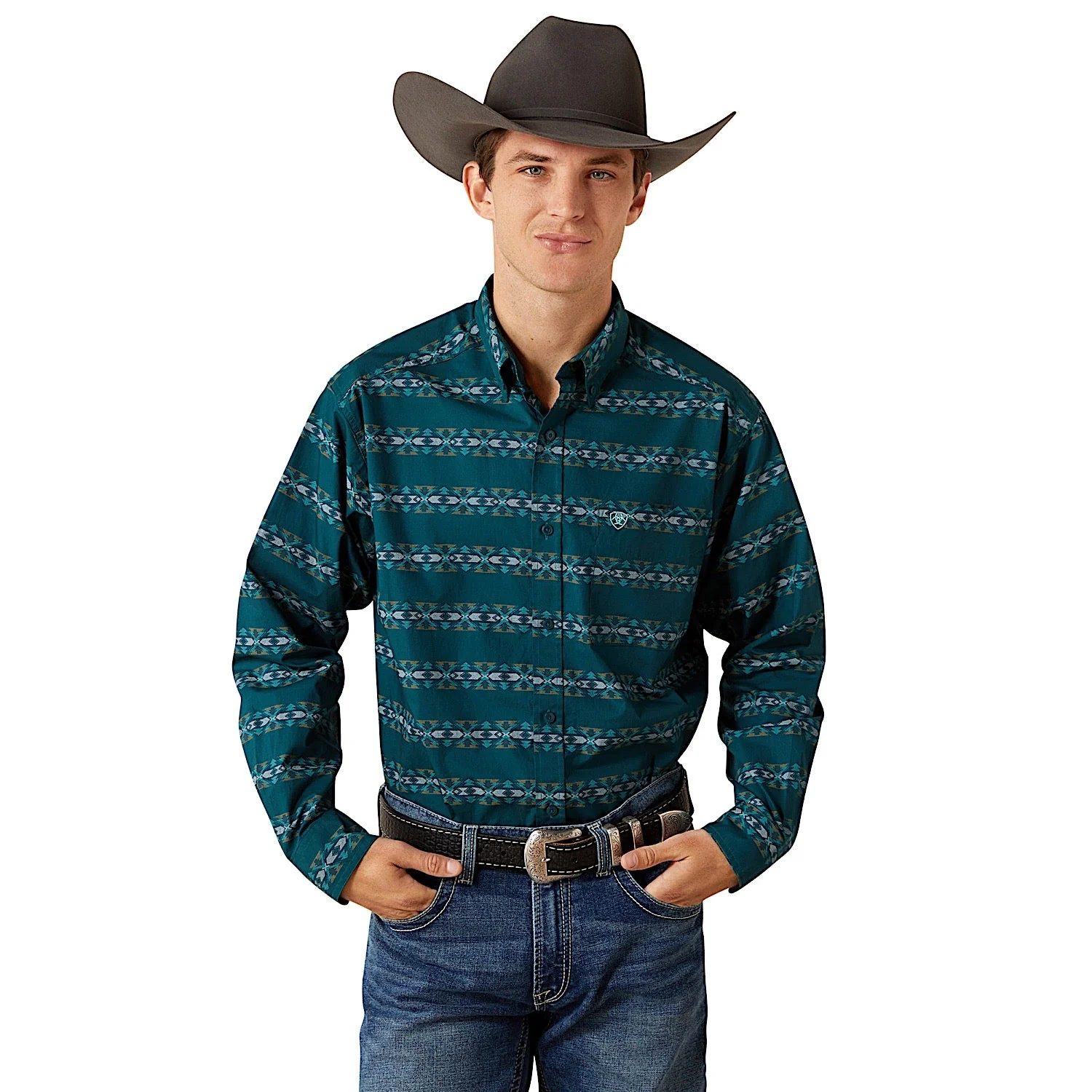 Ariat Men's Brando Classic Fit Shirt - Teal