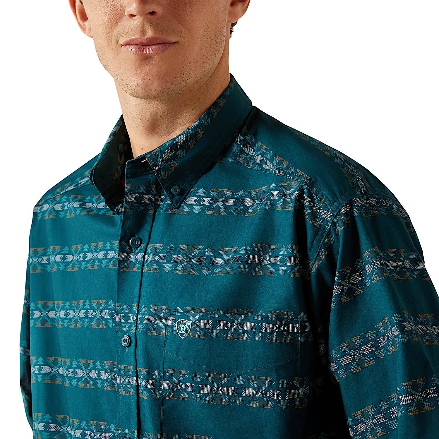Ariat Men's Brando Classic Fit Shirt - Teal - Image 4