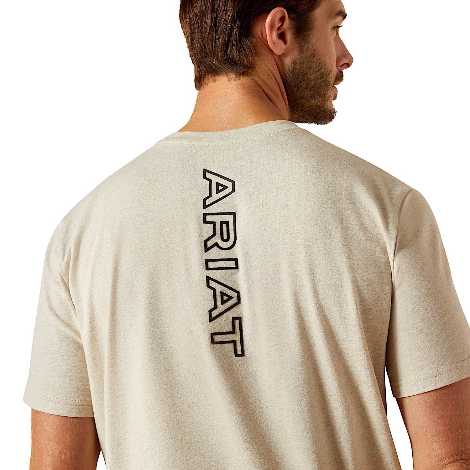 Ariat Men's BV Logo T-Shirt - Khaki Heather - Image 3