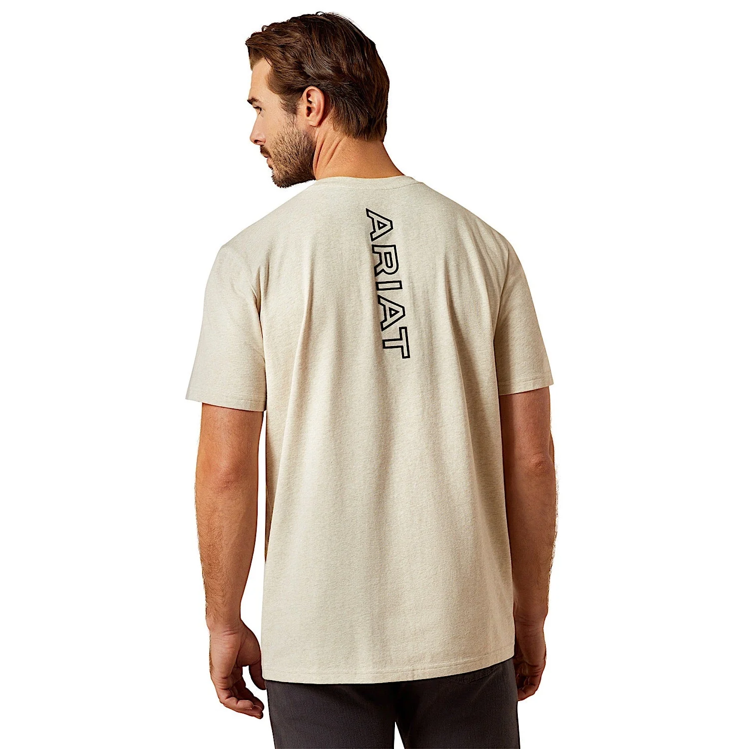 Ariat Men's BV Logo T-Shirt - Khaki Heather - Image 4