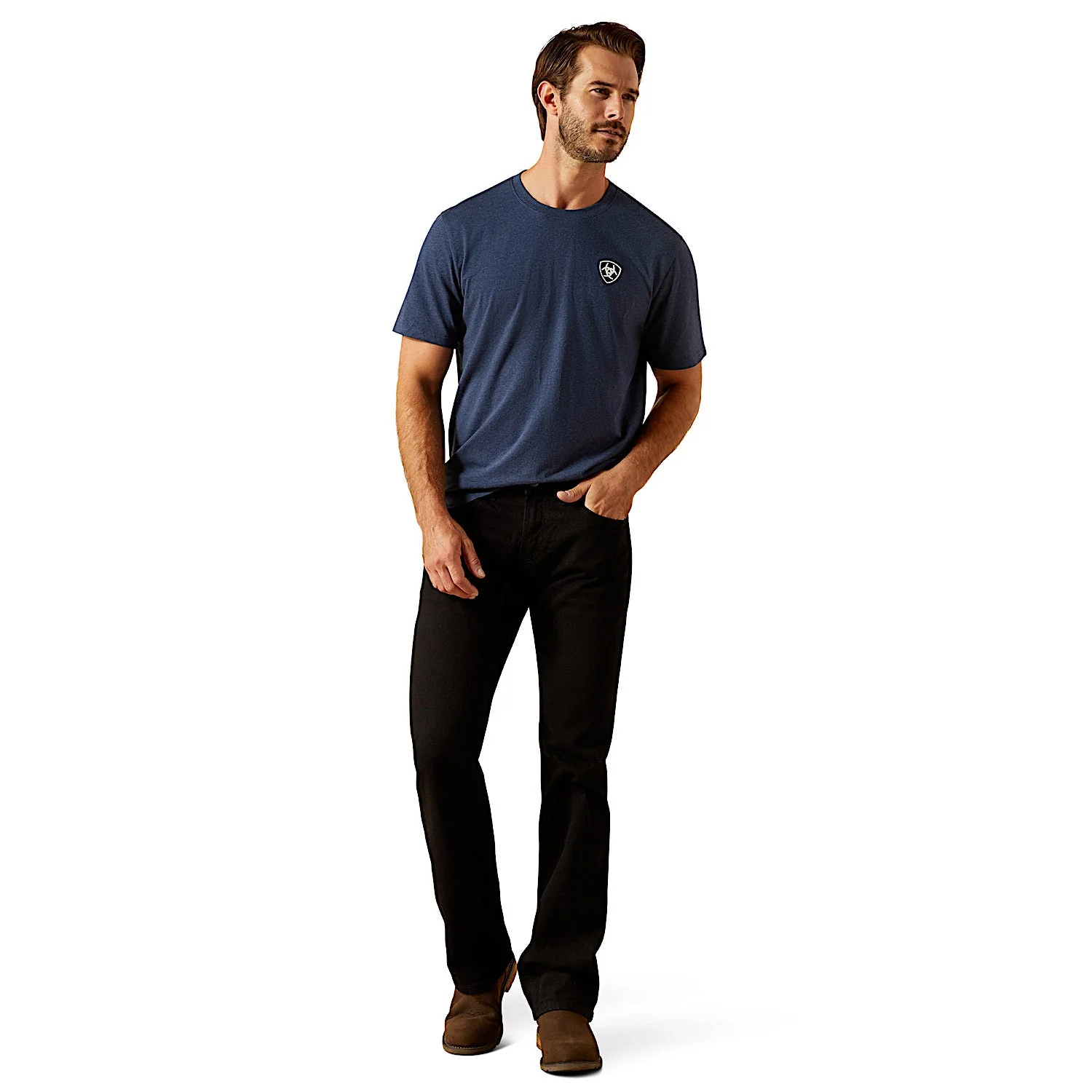 Ariat Men's BV Logo T-Shirt - Navy Heather - Image 2