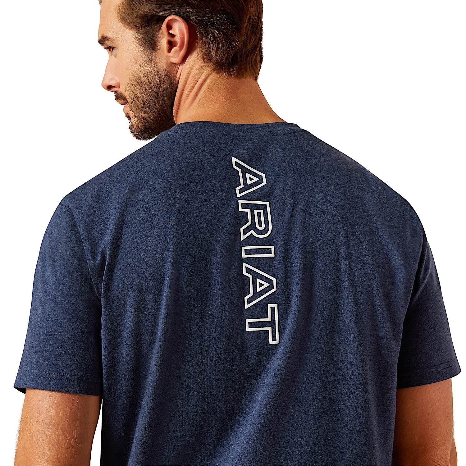 Ariat Men's BV Logo T-Shirt - Navy Heather - Image 3
