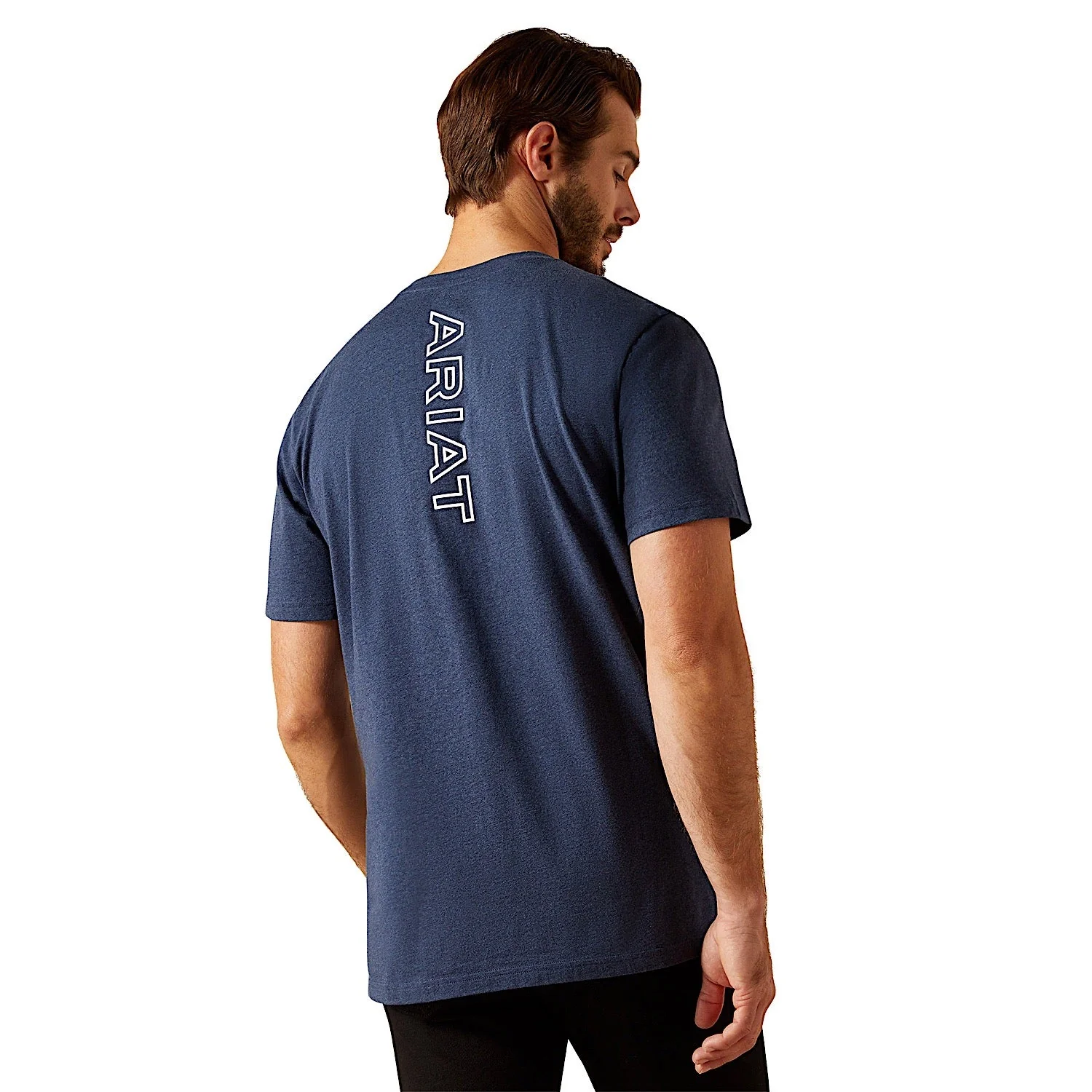 Ariat Men's BV Logo T-Shirt - Navy Heather - Image 4