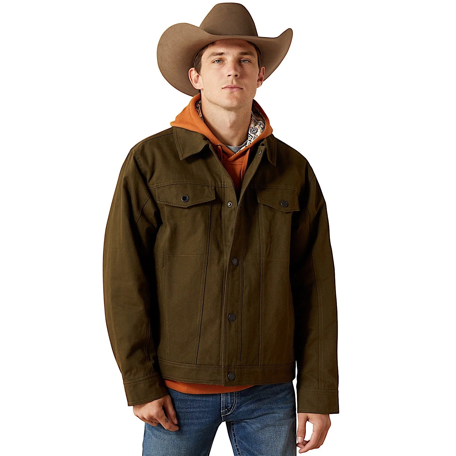Ariat Men's Canvas Rancher Jacket - Desert Sand Khaki