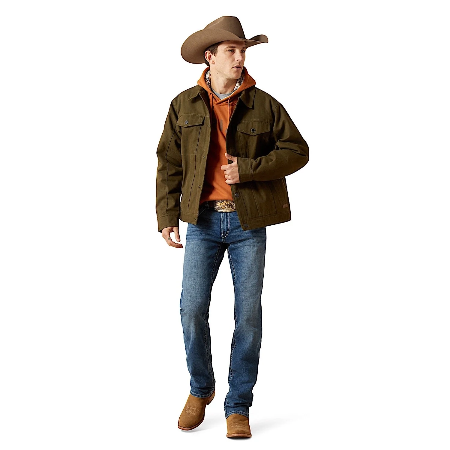 Ariat Men's Canvas Rancher Jacket - Desert Sand Khaki - Image 3