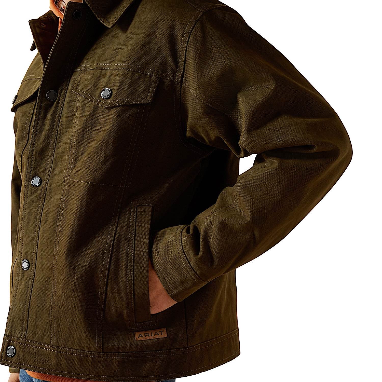 Ariat Men's Canvas Rancher Jacket - Desert Sand Khaki - Image 4