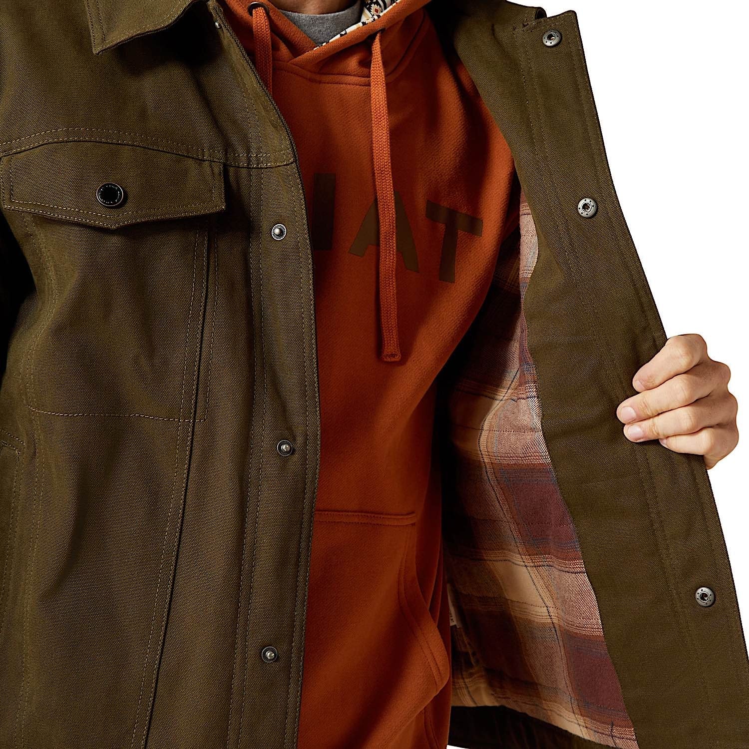 Ariat Men's Canvas Rancher Jacket - Desert Sand Khaki - Image 5