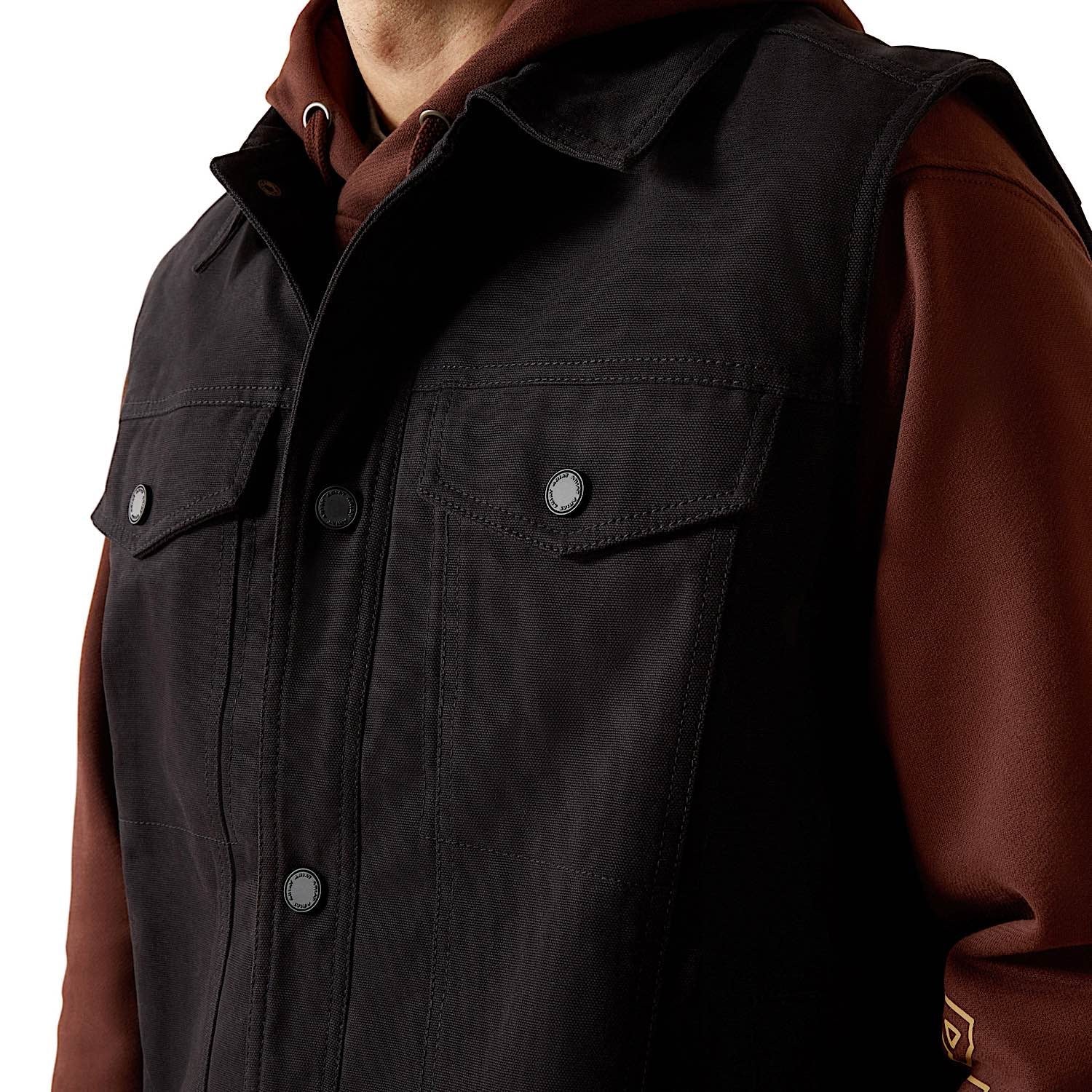 Ariat Men's Canvas Rancher Vest - Black - Image 4