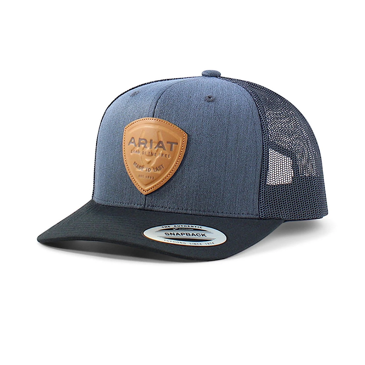Ariat Men's Cap Leather Logo - Blue