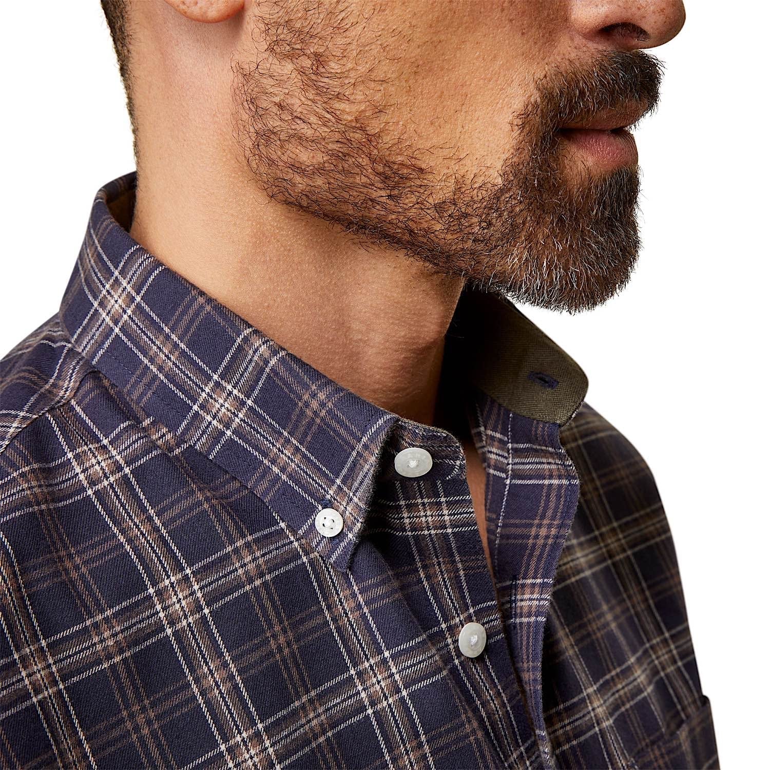 Ariat Men's Clement Shirt - Navy Plaid - Image 5
