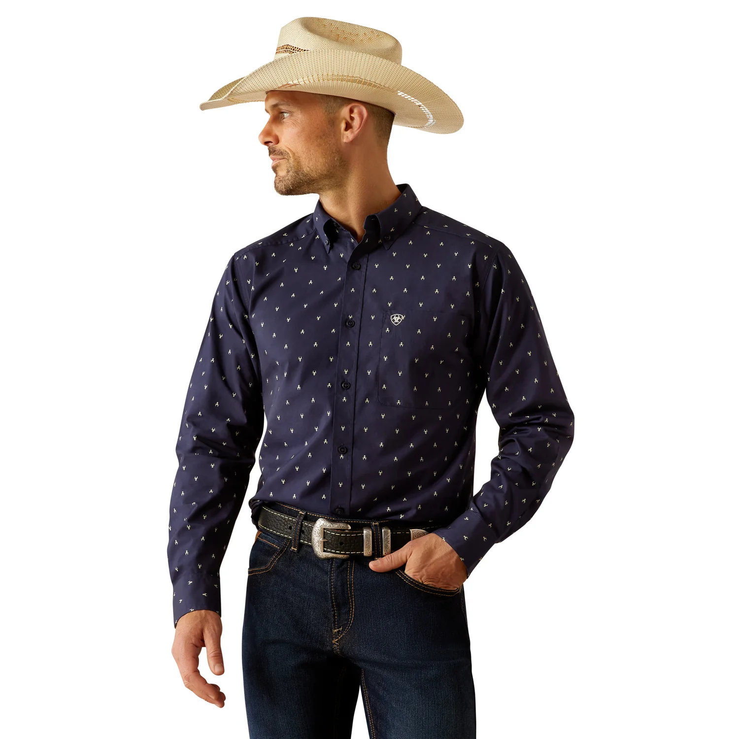 Ariat Men's Cordell Fitted Shirt - Navy