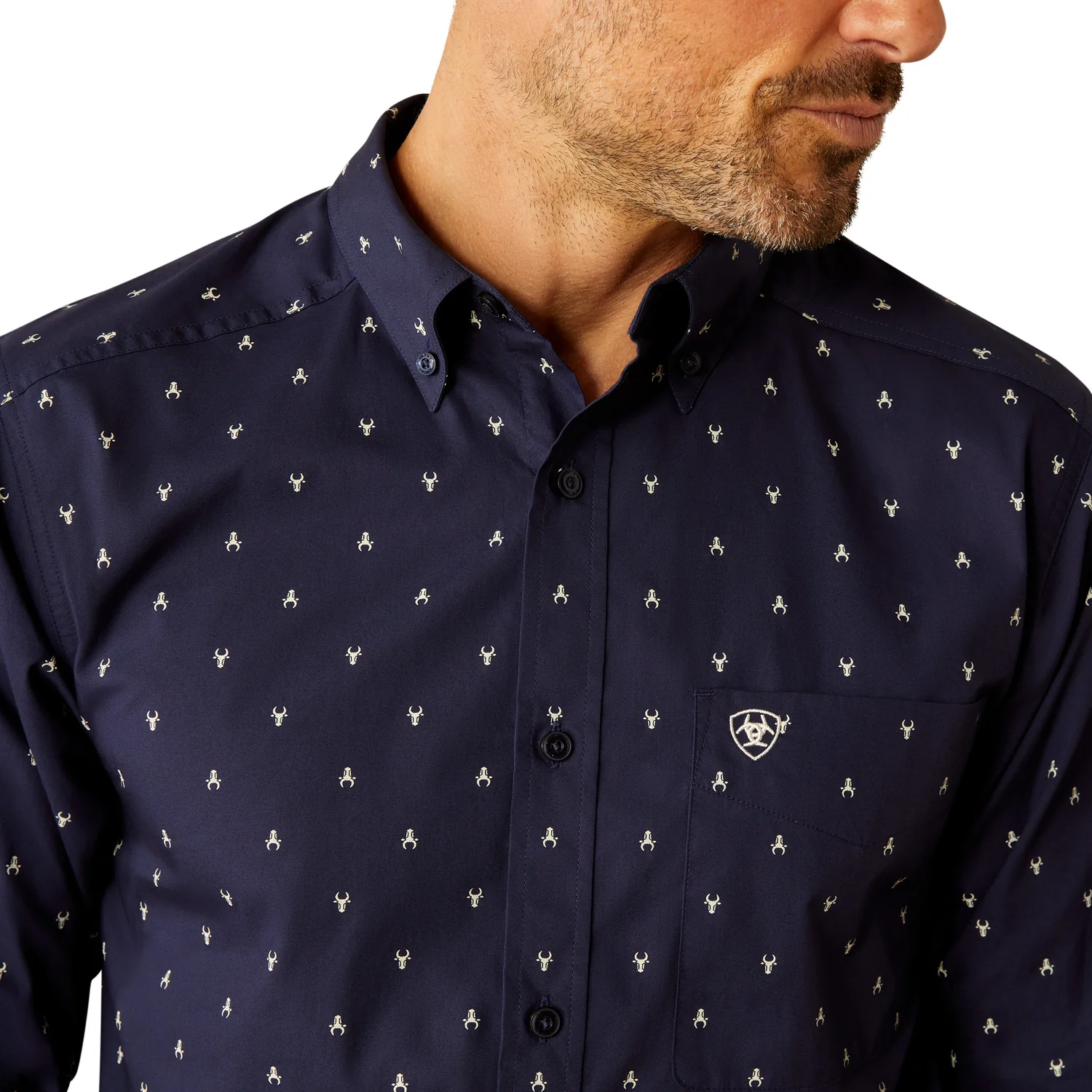 Ariat Men's Cordell Fitted Shirt - Navy - Image 3