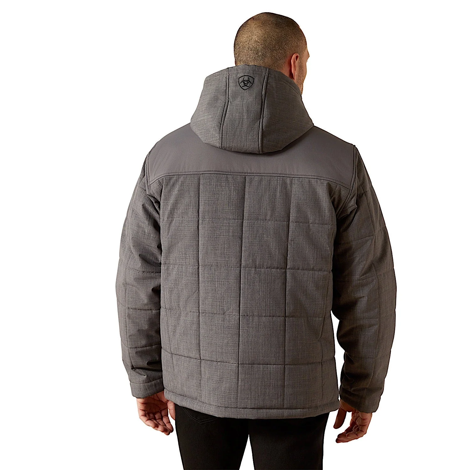 Ariat Men's Crius Hooded Insulated Jacket - Grey Heather - Image 2