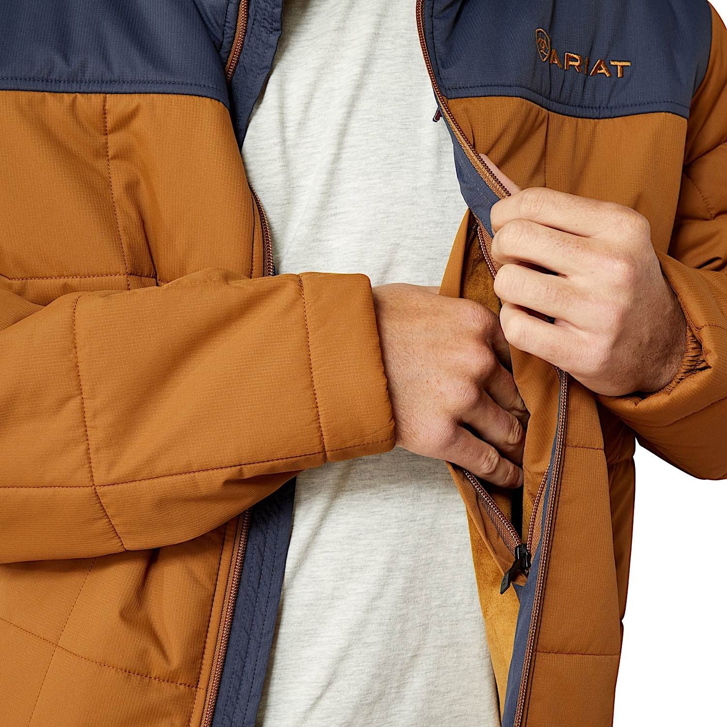 Ariat Men's Cruis Insulated Jacket - Blue Nights/Almond - Image 6