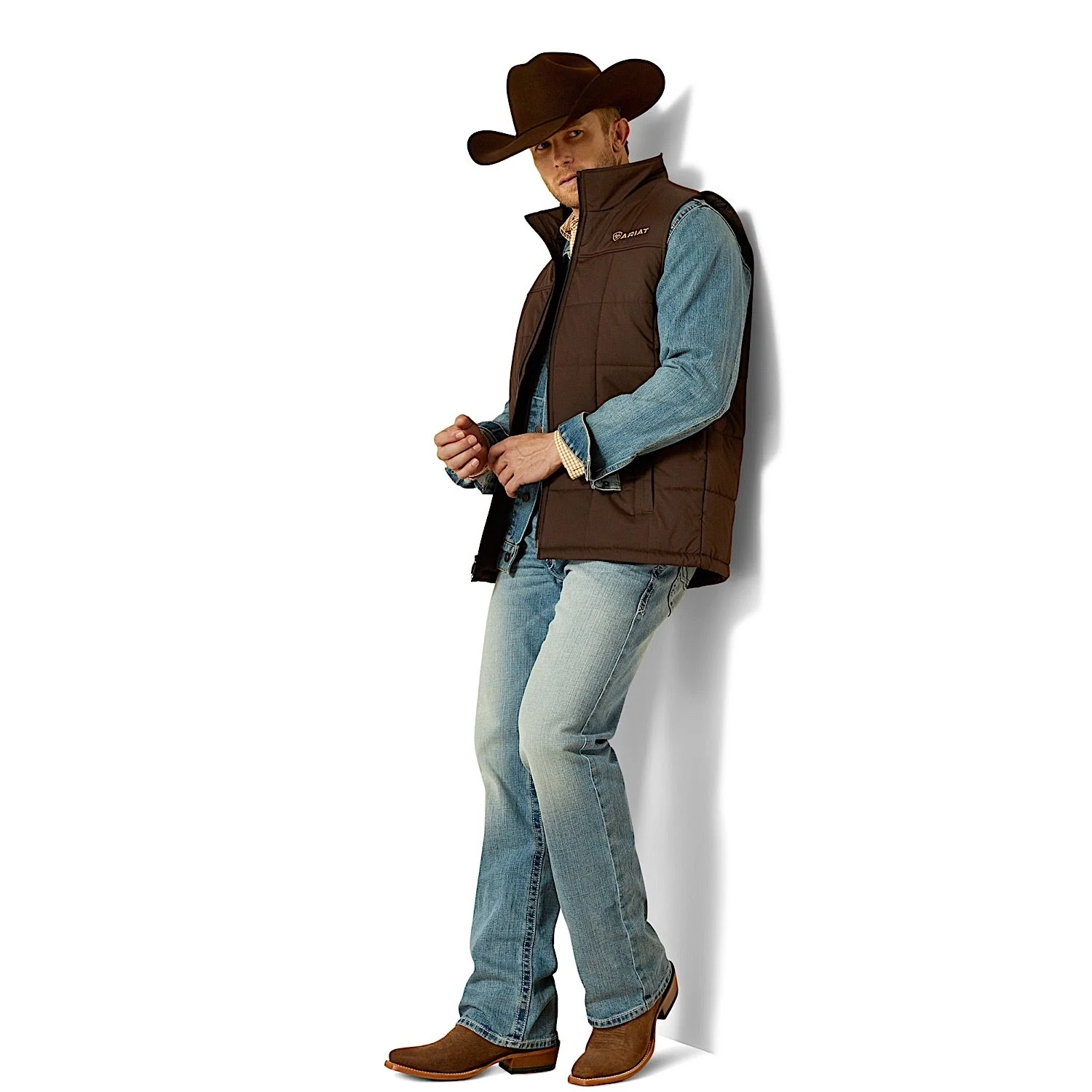 Ariat Men's Cruis Insulated Vest - Brown - Image 3