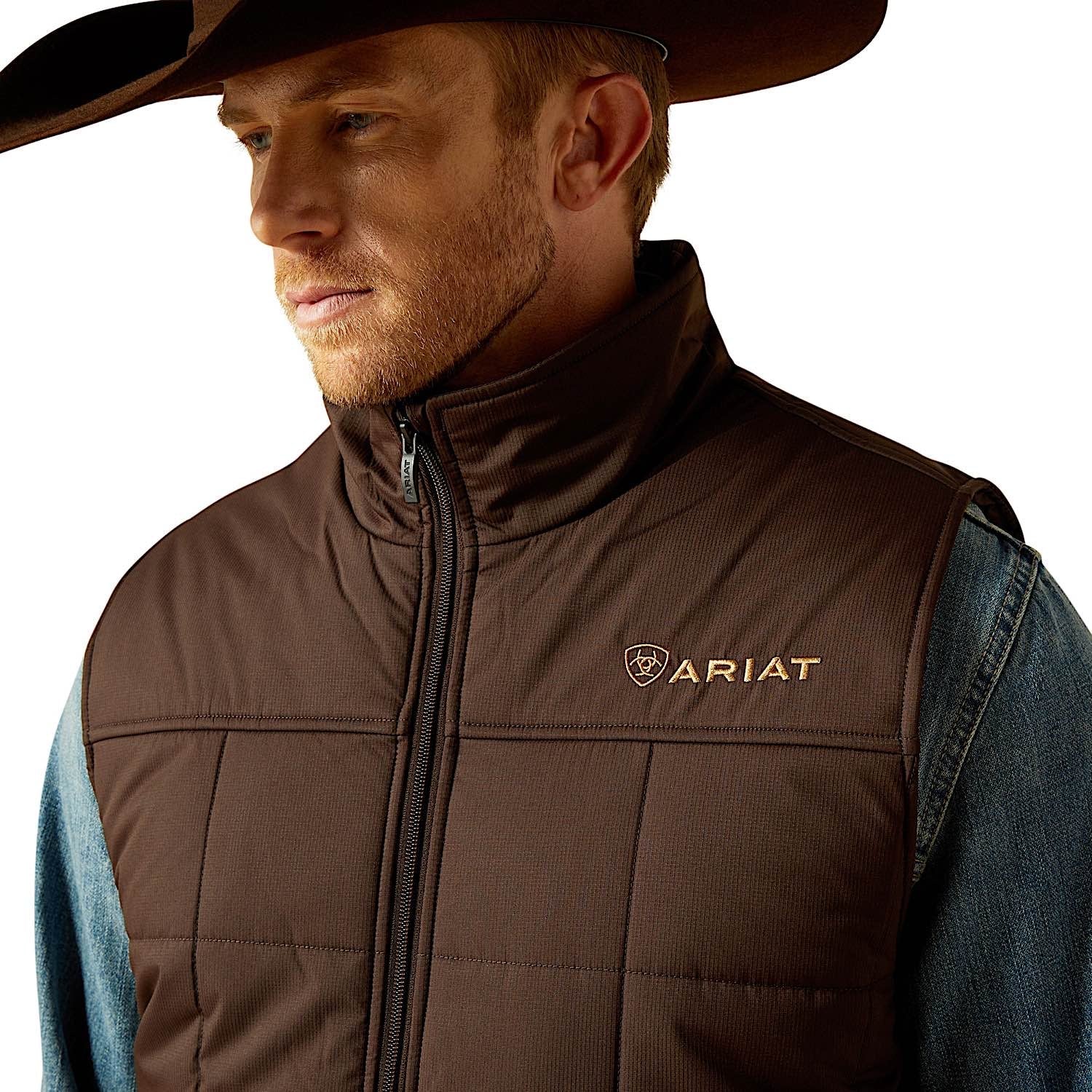 Ariat Men's Cruis Insulated Vest - Brown - Image 5