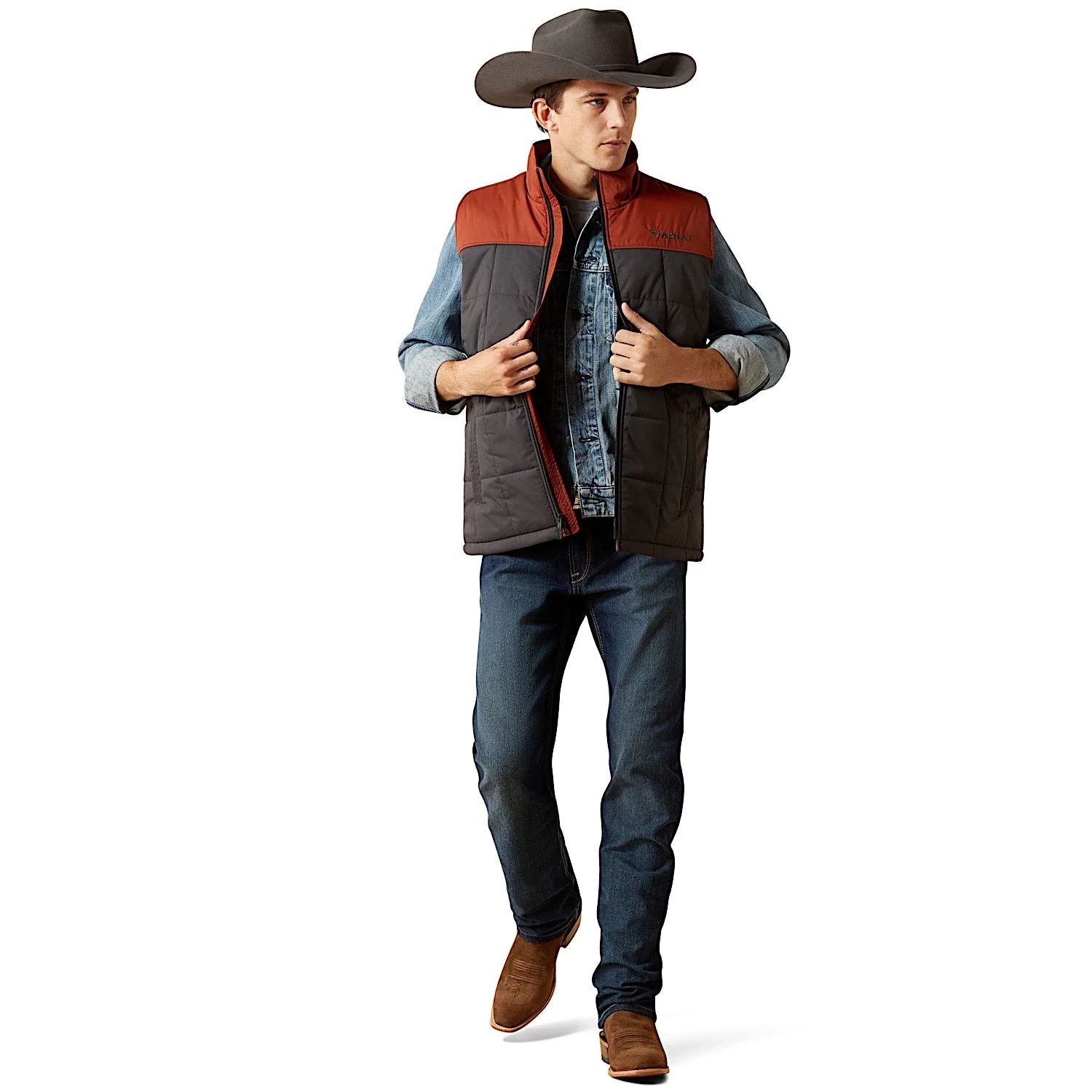 Ariat Men's Cruis Insulated Vest - Smoked Paprika/Phantom - Image 3