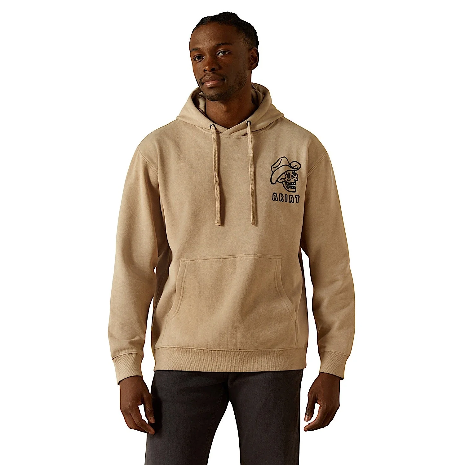 Ariat Men's Drinking Buddies Hoodie - Beige - Image 2