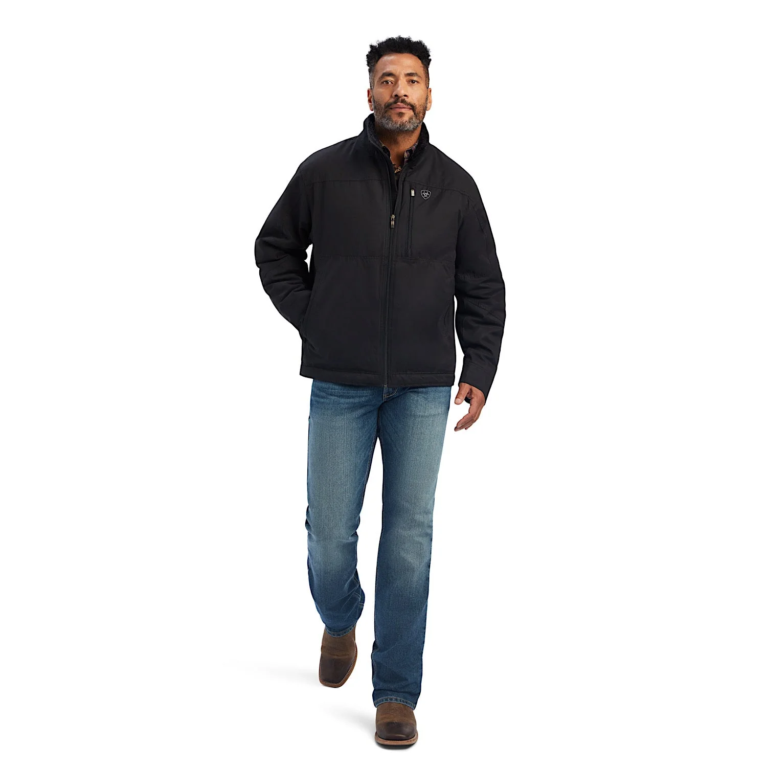 Ariat Mens Grizzly Canvas Insulated Jacket - Black - Image 2